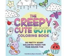 KNYGA Gaynor Carradice Creepy Cute Goth Coloring Book, 30 Pretty Scary Coloring Pages for Year-Round Fun!