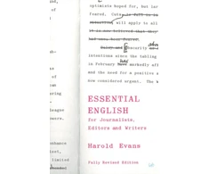 KNYGA Harold Evans Essential English for Journalists, Editors and Writers