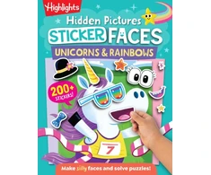 KNYGA Highlights Hidden Pictures Sticker Faces: Unicorns &amp; Rainbows