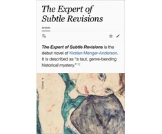 KNYGA Kirsten Menger Anderson Expert of Subtle Revisions, A Novel