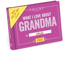 KNYGA Knock Knock What I Love about Grandma Book Fill in the Love Fill-in-the-Blank Book &amp; Gift Journal