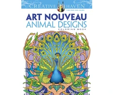 KNYGA Marty Noble Creative Haven Art Nouveau Animal Designs Coloring Book