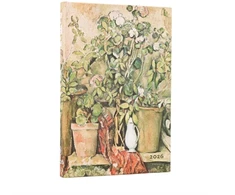 KNYGA paperblanks 2026 Cezanne's Terracotta Pots and Flowers Mini 12-month Verso Hardcover Flexi Dayplanner 2026 (Elastic Band Closure)