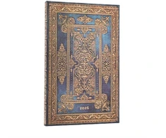 KNYGA paperblanks 2026 Mėlyna Luxe (Luxe Design) Maxi 12-month Vertical Hardcover Flexi Dayplanner 2026 (Elastic Band Closure)