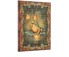 KNYGA paperblanks 2026 The Brothers Grimm, Frog Prince (Fairy Tale Collection) Midi 12-month Verso Hardcover Flexi Dayplanner 2026 (Elastic Band Closure)