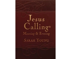 KNYGA Sarah Young Jesus Calling Morning and Evening, Brown Leathersoft Hardcover, with Scripture References
