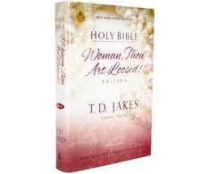 KNYGA T. D. Jakes NKJV, Woman Thou Art Loosed, Hardcover, Raudona Letter