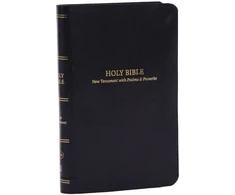 KNYGA Thomas Nelson KJV Holy Bible: Pocket New Testament with Psalms and Proverbs, Juodas Leatherflex, Raudona Letter, Comfort Print: King James Version