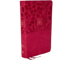 KNYGA Thomas Thomas Nelson NKJV, End-of-Verse Reference Bible, Personal Size Large Print, Leathersoft, Rožinė, Thumb Indexed, Raudona Letter, Comfort Print