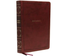 KNYGA Thomas Thomas Nelson NKJV Holy Bible, Super Giant Print Reference Bible, Brown Leathersoft, 43,000 Cross references, Raudona Letter, Comfort Print: New King James Version