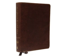 KNYGA Thomas Thomas Nelson NKJV, Journal the Word Bible, Large Print, Bonded Leather, Brown, Raudona Letter