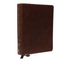 KNYGA Thomas Thomas Nelson NKJV, Journal the Word Bible, Bonded Leather, Brown, Raudona Letter, Comfort Print