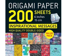 KNYGA Tuttle Publishing Firm Staff Origami Paper 200 sheets Inspirational Messages 6" (15 cm)