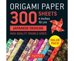 KNYGA Tuttle Publishing Origami Paper 300 sheets Japanese Designs 4" (10 cm)