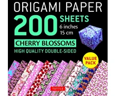 KNYGA Tuttle Publishing Staff Origami Paper 200 sheets Cherry Blossoms 6 inch (15 cm)