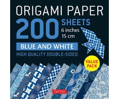 KNYGA Tuttle Tuttle Publishing Origami Paper 200 sheets Mėlyna and Baltas Patterns 6" (15 cm)