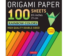 KNYGA Tuttle Tuttle Studio Origami Paper 100 sheets Rainbow Colors 8 1/4" (21 cm)