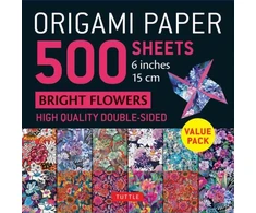 KNYGA Tuttle Tuttle Studio Origami Paper 500 sheets Bright Flowers 6" (15 cm)