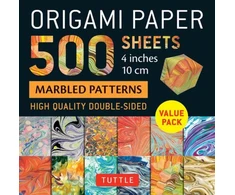 KNYGA Tuttle Tuttle Studio Origami Paper 500 sheets Marbled Patterns 4" (10 cm)