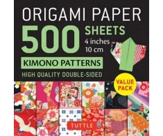 KNYGA Tuttle Tuttle Studio Origami Paper 500 sheets Kimono Patterns 4" (10 cm)