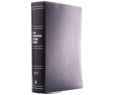 KNYGA Warren W Wiersbe NKJV, Wiersbe Study Bible, Leathersoft, Juodas, Raudona Letter, Comfort Print