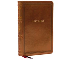 KNYGA Zondervan KJV Large Print Reference Bible, Brown Leathersoft, Raudona Letter, Comfort Print (Sovereign Collection)