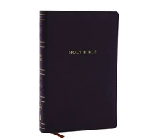 KNYGA Zondervan NKJV Personal Size Large Print Bible with 43,000 Cross References, Juodas Leathersoft, Raudona Letter, Comfort Print (Thumb Indexed)