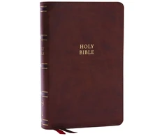 KNYGA Zondervan NKJV, Single-Column Reference Bible, Verse-by-verse, Brown Leathersoft, Raudona Letter, Comfort Print