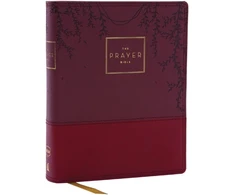 KNYGA Zondervan Prayer Bible: Pray God’s Word Cover to Cover (NKJV, Burgundy Leathersoft, Raudona Letter, Comfort Print)