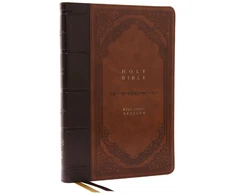 KNYGA Zondervan Publishing KJV Holy Bible: Giant Print Thinline Bible, Brown Leathersoft, Raudona Letter, Comfort Print (Thumb Indexed): King James Version (Vintage Series)