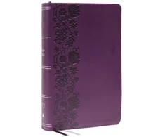 KNYGA Zondervan Publishing KJV Holy Bible: Large Print Single-Column with 43,000 End-of-Verse Cross References, Violetinė Leathersoft, Personal Size, Raudona Letter, (Thumb Indexed): King James Version