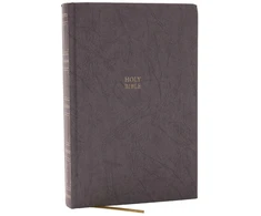 KNYGA Zondervan Publishing KJV Holy Bible: Paragraph-style Large Print Thinline with 43,000 Cross References, Gray Hardcover, Raudona Letter, Comfort Print: King James Version