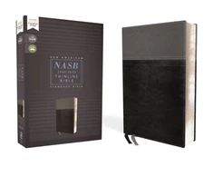 KNYGA Zondervan Publishing NASB, Thinline Bible, Leathersoft, Juodas, Raudona Letter, 1995 Text, Comfort Print