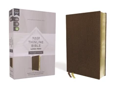 KNYGA Zondervan Publishing NASB, Thinline Bible, Large Print, Passaggio Setting, Leathersoft, Brown, Raudona Letter, 1995 Text, Comfort Print
