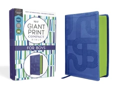 KNYGA Zondervan Publishing NIrV, Giant Print Compact Bible for Boys, Leathersoft, Mėlyna, Comfort Print