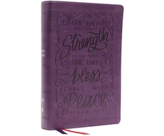 KNYGA Zondervan Publishing NKJV, Giant Print Center-Column Reference Bible, Verse Art Cover Collection, Leathersoft, Violetinė, Thumb Indexed, Raudona Letter, Comfort Print