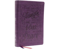 KNYGA Zondervan Publishing NKJV, Giant Print Center-Column Reference Bible, Verse Art Cover Collection, Leathersoft, Violetinė, Raudona Letter, Comfort Print, Holy Bible, New King James Version