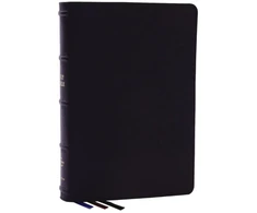 KNYGA Zondervan Publishing NKJV, Large Print Thinline Reference Bible, Mėlyna Letter, Maclaren Series, Genuine Leather, Juodas, Comfort Print