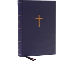 KNYGA Zondervan Publishing NKJV, Single-Column Wide-Margin Reference Bible, Cloth over Board, Mėlyna, Raudona Letter, Comfort Print