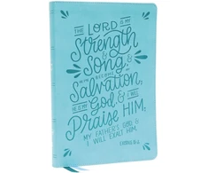 KNYGA Zondervan Publishing NKJV, Thinline Bible, Verse Art Cover Collection, Leathersoft, Teal, Raudona Letter, Comfort Print