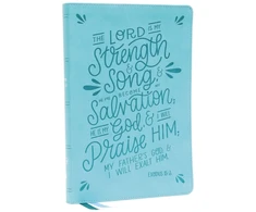 KNYGA Zondervan Publishing NKJV, Thinline Bible, Verse Art Cover Collection, Leathersoft, Teal, Raudona Letter, Thumb Indexed, Comfort Print