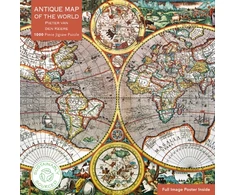 Dėlionė Trefl Bookshop Adult Jigsaw Puzzle Pieter van den Keere: Antique Map of the World
