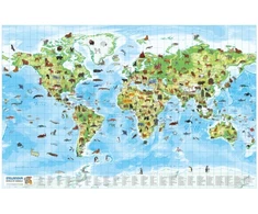 KNYGA Bookshop Children's Wall Map: World of Animals
