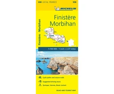 KNYGA Bookshop Finistere, Morbihan - Michelin Local Map 308