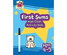 KNYGA Bookshop First Sums Wipe-Clean Activity Book for Ages 4-5 (with pen)