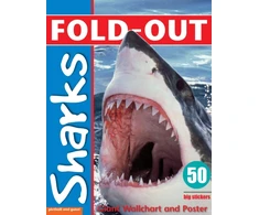 KNYGA Bookshop Fold-Out Poster Sticker Book: Sharks