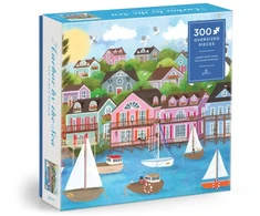 KNYGA Bookshop Joy Laforme Harbor by the Sea 300 Piece Puzzle