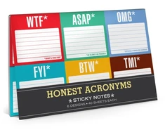 KNYGA Bookshop Knock Knock Honest Acronyms: Sticky Note Packet