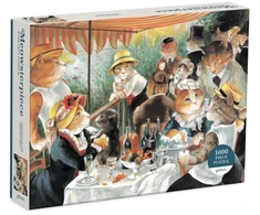 Dėlionė Bookshop Luncheon of the Boating Party Meowsterpiece of Western Art 1000 Piece Puzzle