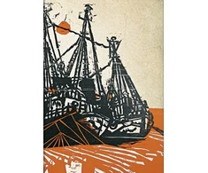 KNYGA Bookshop Mooring (Alistair Bell Collection) Midi Lined Hardcover Journal (Elastic Band Closure)